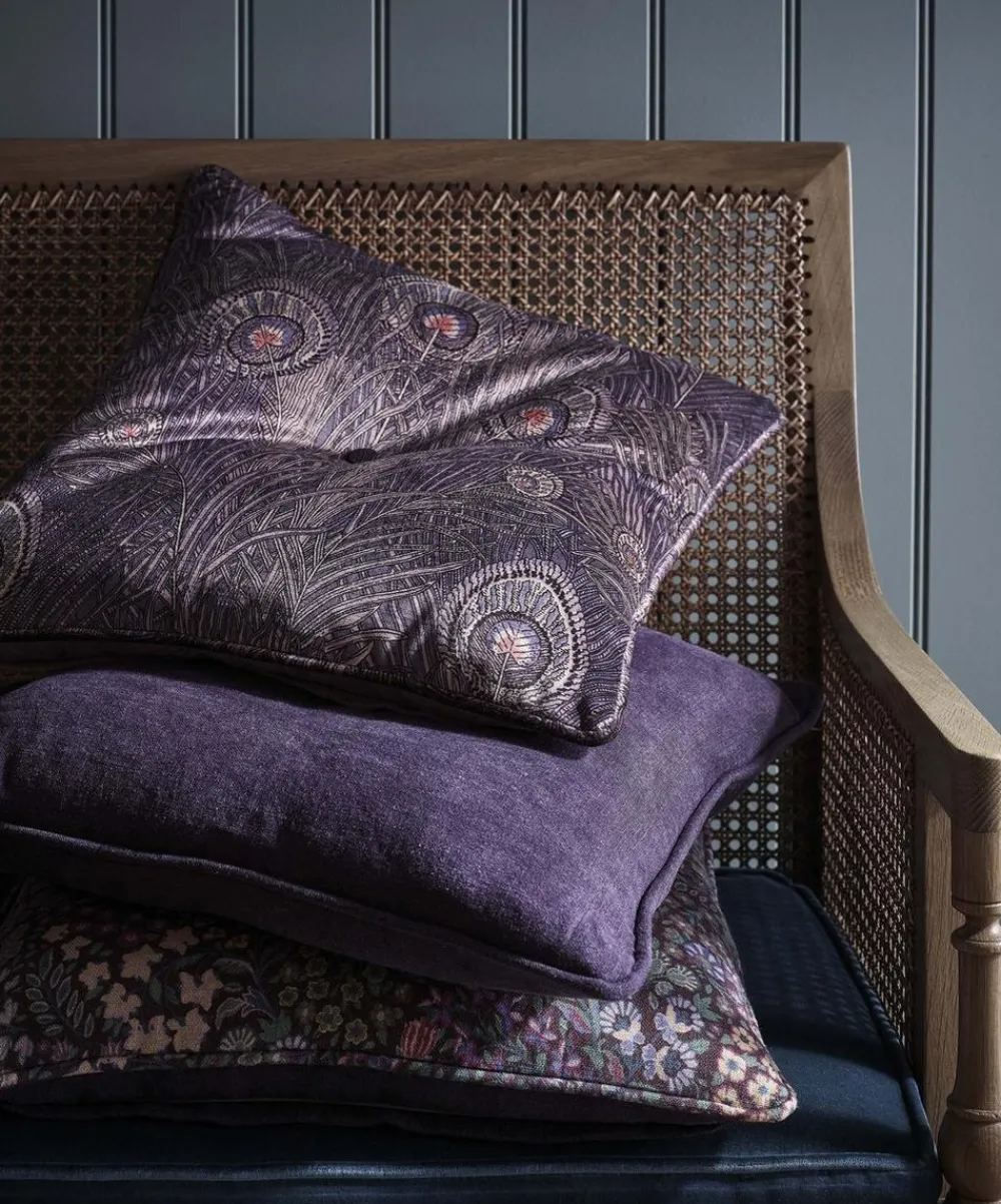 Liberty Interiors Furnishing Fabrics^Hera Feather Vintage Velvet in Dragonfly