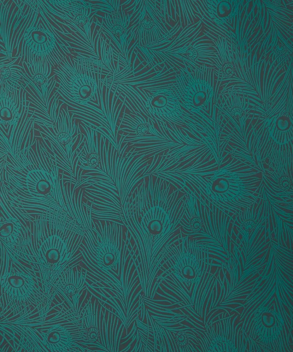 Liberty Interiors Wallpaper|Furnishing Fabrics^Hera Plume Wallpaper in Jade