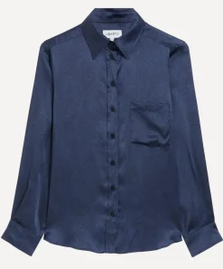 Liberty Tops^Hera Silhouette Silk Satin Relaxed Shirt