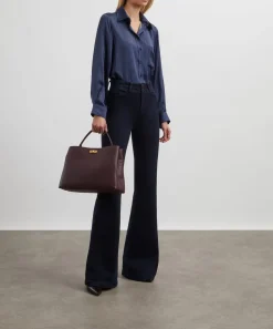 Liberty Tops^Hera Silhouette Silk Satin Relaxed Shirt