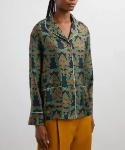 La DoubleJ Sleepwear^Herald Black Silk Pajama Shirt