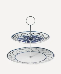 Twig New York Tableware^Heritage Blue Bird Two-Tiered Cake Stand