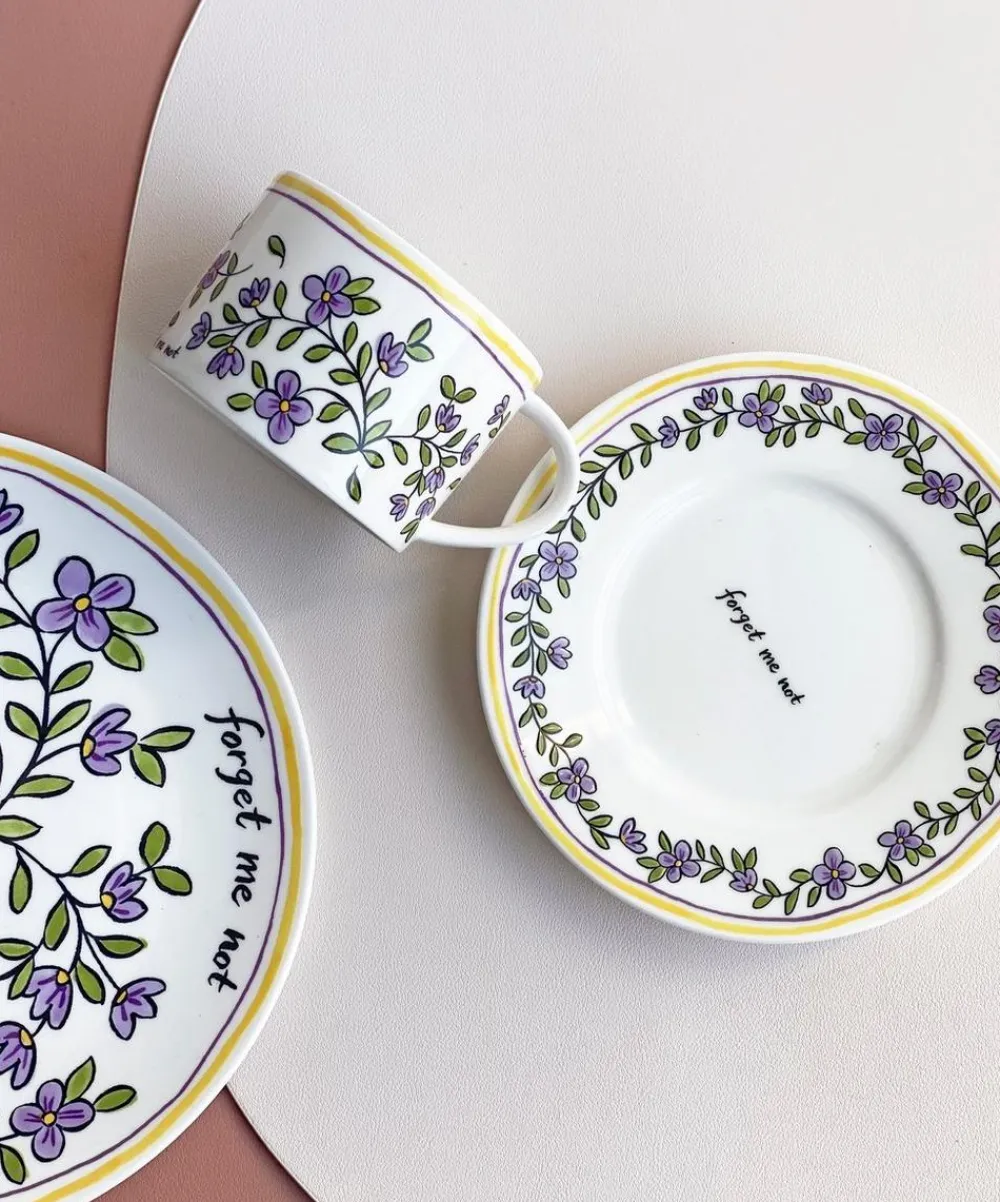 Twig New York Mugs^Heritage Forget Me Not Cup and Saucer