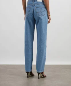 FANFARE Jeans^High Waisted Mum Fit Floral Trim Jeans