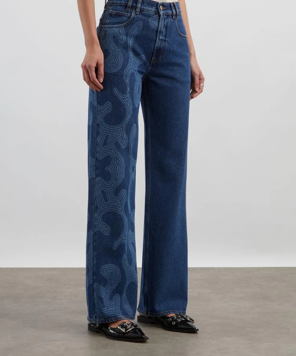 FANFARE Jeans^High-Waisted Wide-Leg Laser Jeans