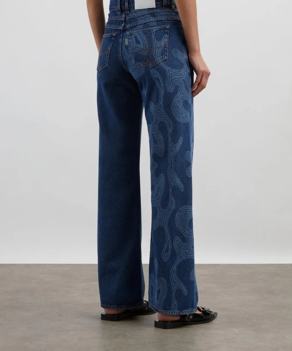 FANFARE Jeans^High-Waisted Wide-Leg Laser Jeans