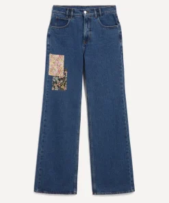FANFARE Jeans^High-Waisted Wide-Leg Liberty Square Patch Jeans