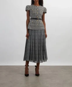 Self-Portrait Dresses^Houndstooth Tailored Midi Dress