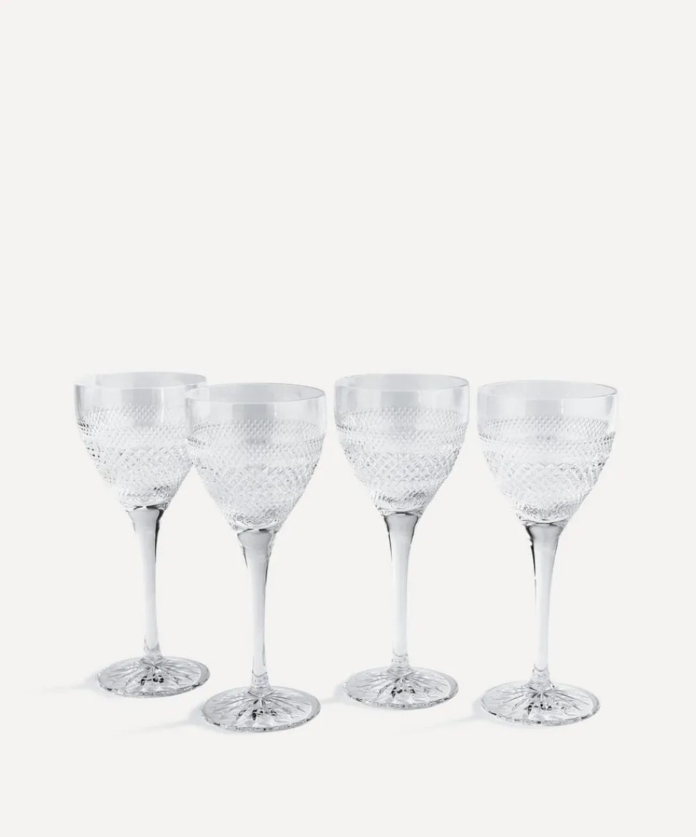 Soho Home Glass & Drinksware^Huxley Cut Crystal White Wine Glass Set of Four