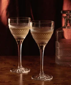 Soho Home Glass & Drinksware^Huxley Cut Crystal White Wine Glass Set of Four