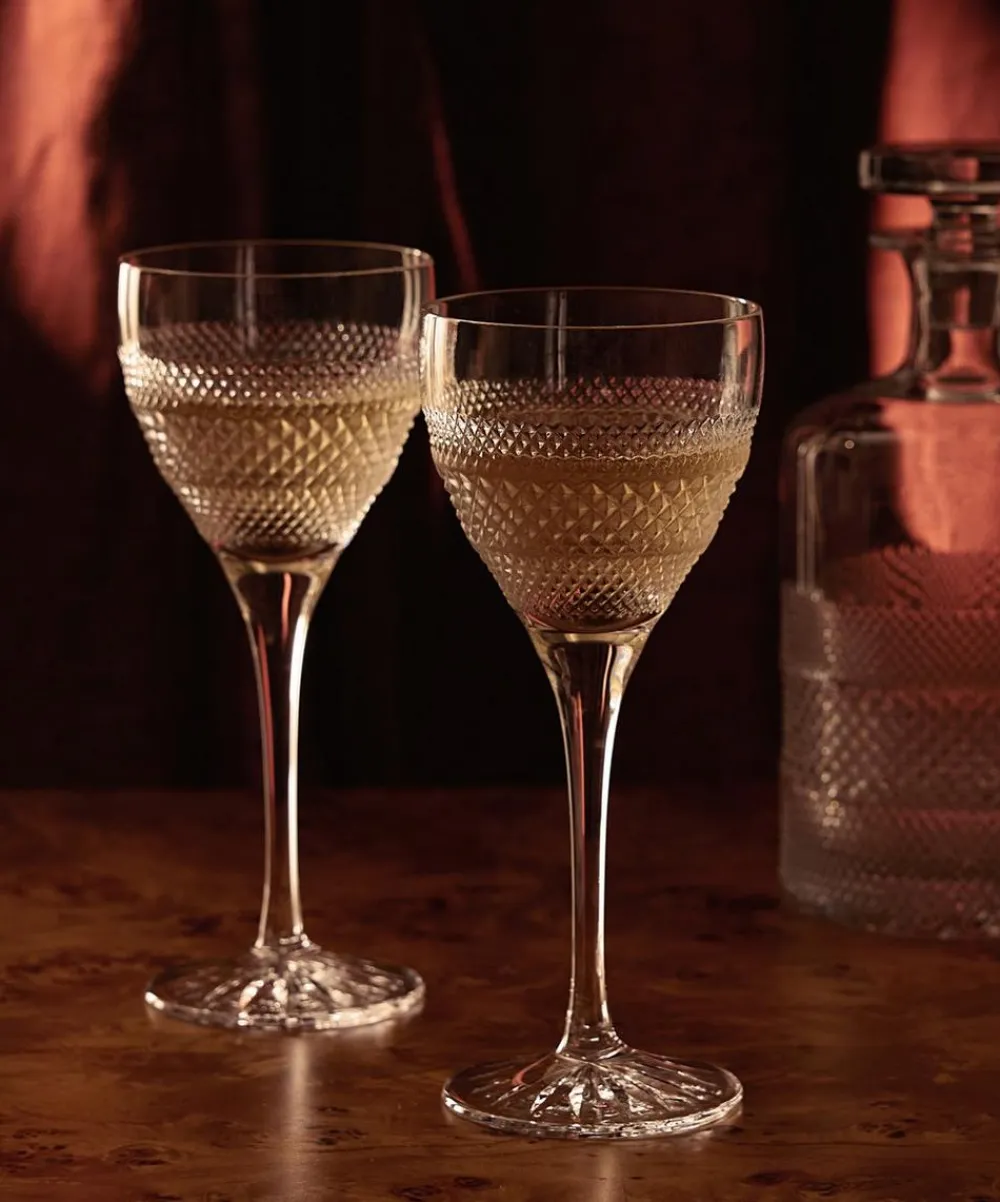 Soho Home Glass & Drinksware^Huxley Cut Crystal White Wine Glass Set of Four