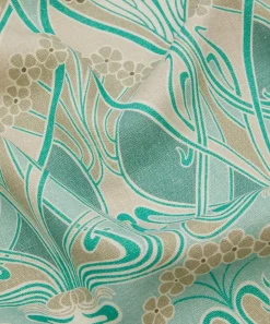 Liberty Interiors Furnishing Fabrics^Ianthe Bloom Multi Ladbroke Linen in Jade
