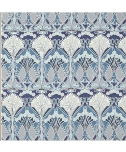 Liberty Interiors Furnishing Fabrics|Furnishing Fabrics^Ianthe Bloom Multi Ladbroke Linen in Lapis