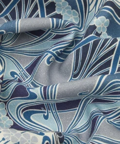 Liberty Interiors Furnishing Fabrics|Furnishing Fabrics^Ianthe Bloom Multi Ladbroke Linen in Lapis