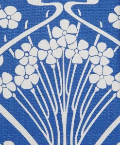 Liberty Interiors Furnishing Fabrics^Ianthe Bloom Stencil Chiltern Linen in Lapis