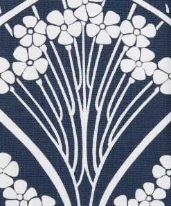 Liberty Interiors Furnishing Fabrics^Ianthe Bloom Stencil Chiltern Linen in Pewter