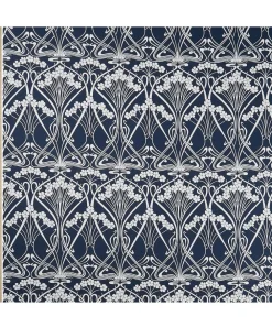 Liberty Interiors Furnishing Fabrics^Ianthe Bloom Stencil Chiltern Linen in Pewter