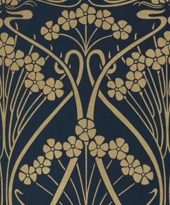 Liberty Interiors Wallpaper^Ianthe Mono Wallpaper in Lapis