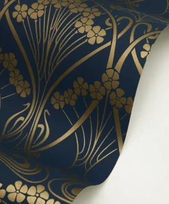 Liberty Interiors Wallpaper^Ianthe Mono Wallpaper in Lapis