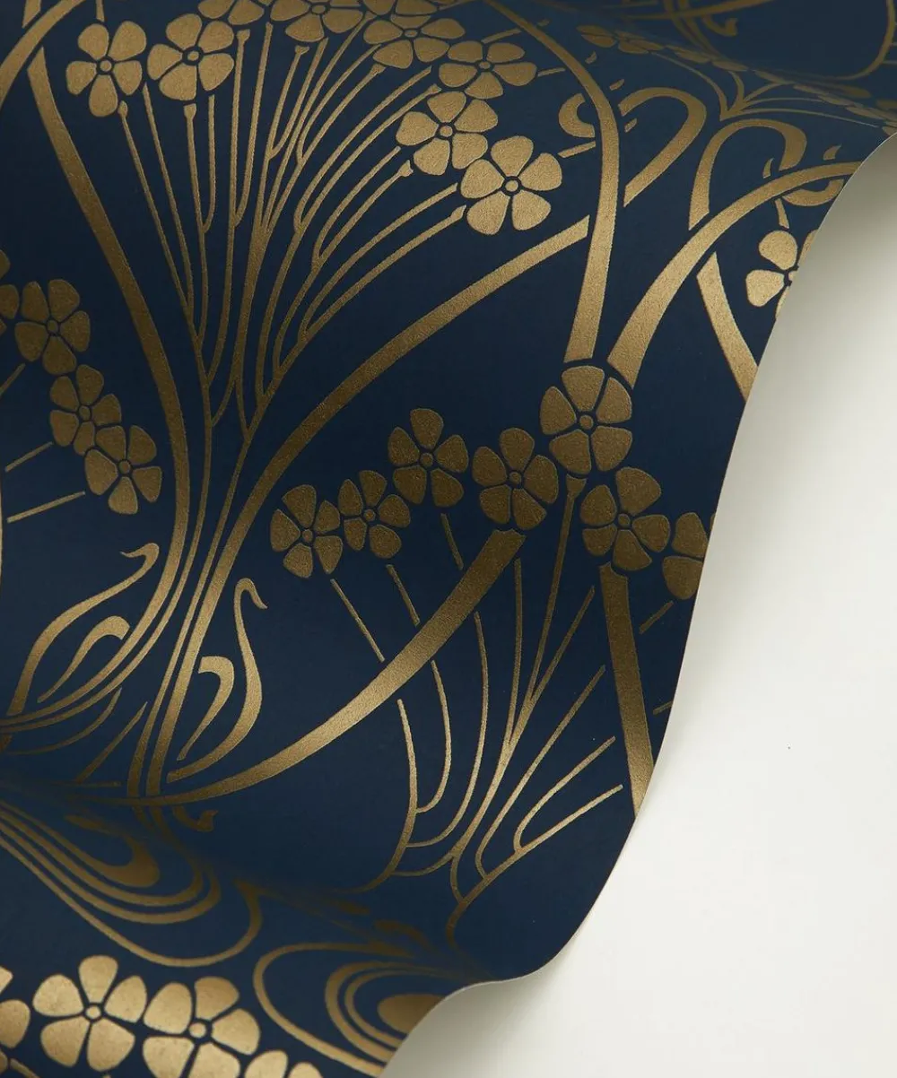 Liberty Interiors Wallpaper^Ianthe Mono Wallpaper in Lapis