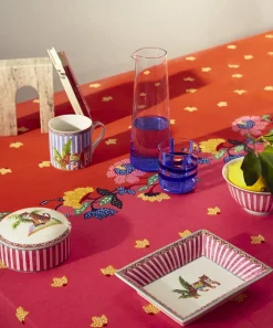 Lisa Corti Tableware^Indonesian Red Rose 180x270cm Tablecloth