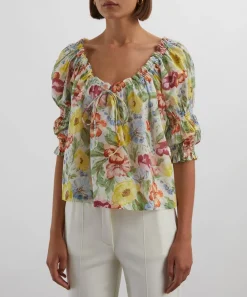 DÔEN Tops^Inez Blanc Anemone Bloom Top