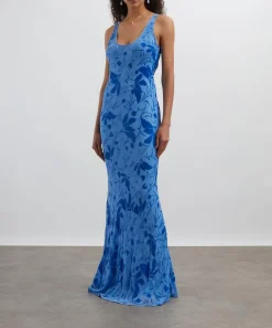 Rat & Boa Dresses^Inez Silk Devoreé Maxi Dress