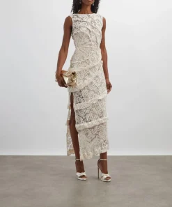 Georgia Hardinge Dresses^Ivory Spiral Floor-LengthDress