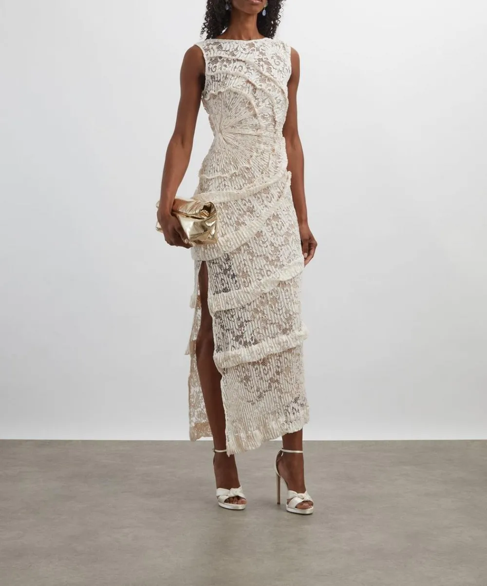 Georgia Hardinge Dresses^Ivory Spiral Floor-LengthDress