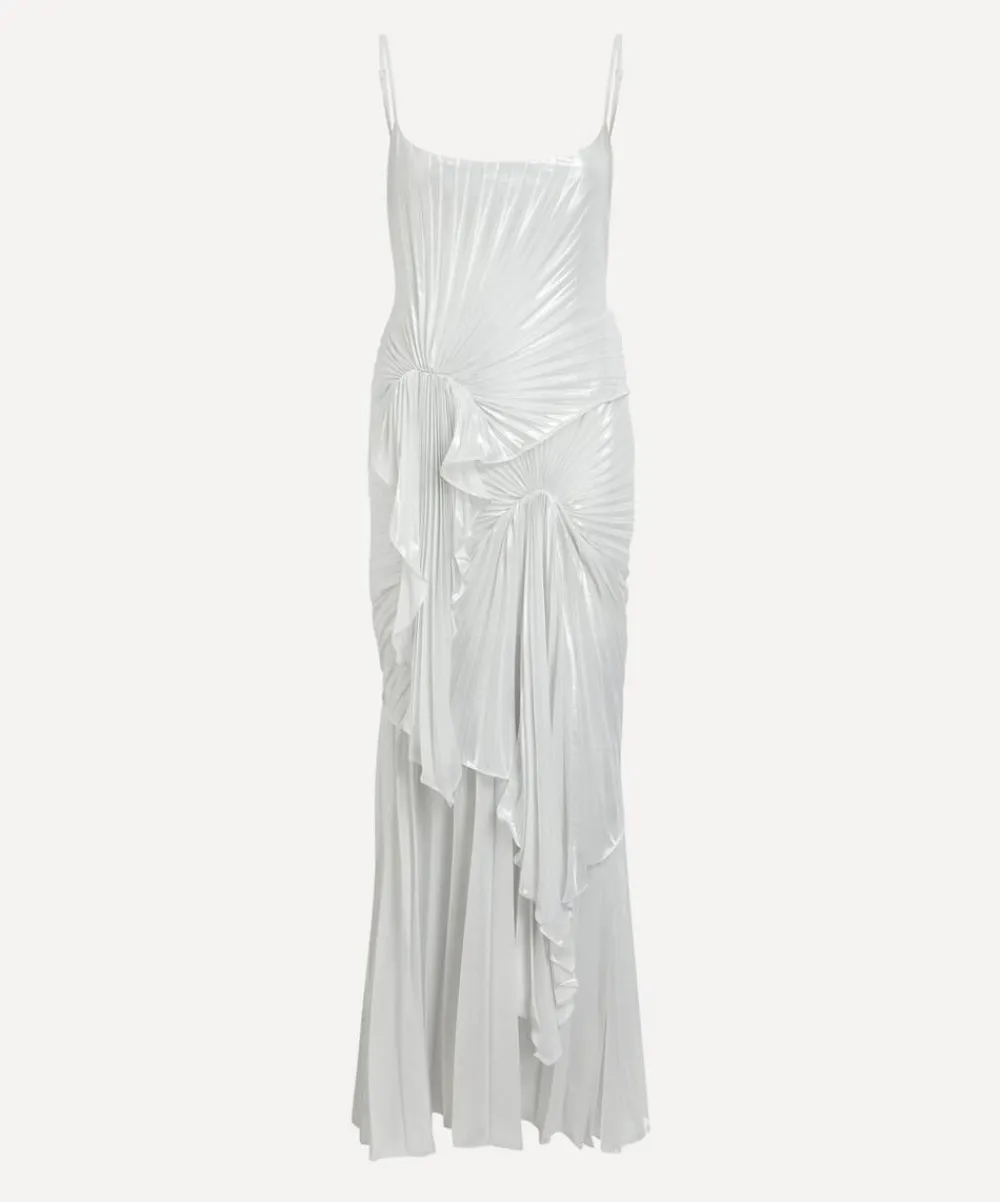 Georgia Hardinge Dresses^Ivory Torrent Pleated Floor-Length Dress
