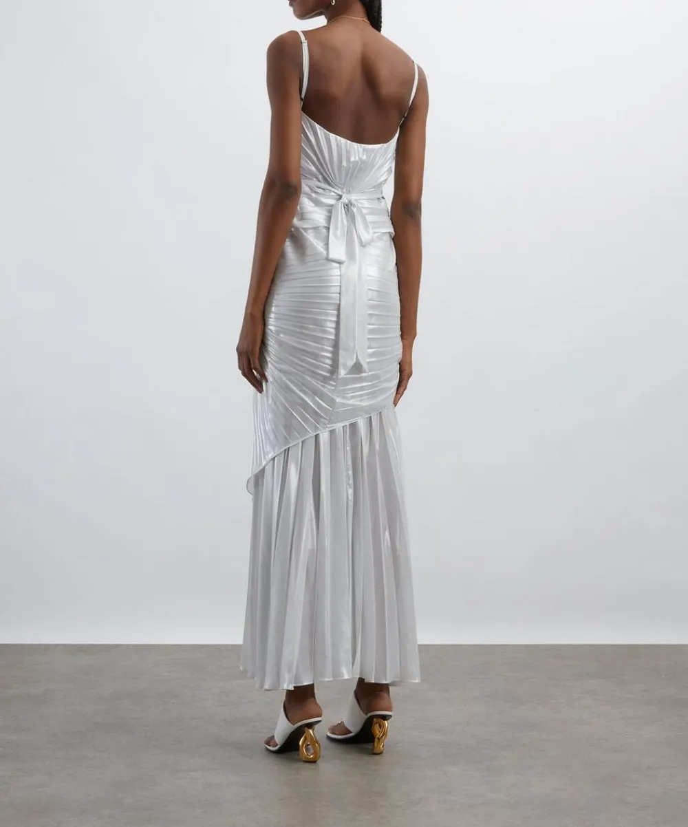 Georgia Hardinge Dresses^Ivory Torrent Pleated Floor-Length Dress