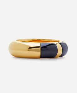 Monica Vinader Rings^Kate Young 18ct Gold-Plated Vermeil Silver Black Onyx Ring