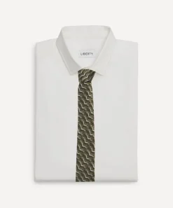 Missoni Ties^Khaki Chevron Zig-Zag Silk Tie