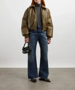 Acne Studios Coats & Jackets^Khaki Coated Bomber Jacket