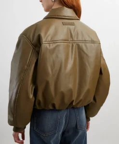 Acne Studios Coats & Jackets^Khaki Coated Bomber Jacket