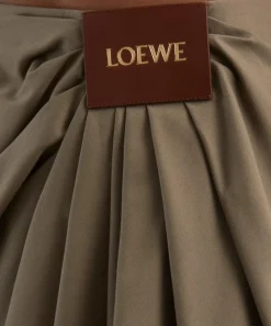 Loewe Skirts^Khaki Draped Cotton-Silk Skirt