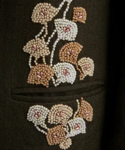 Kartik Research Coats & Jackets^Khaki Hand-Embroidered Blazer