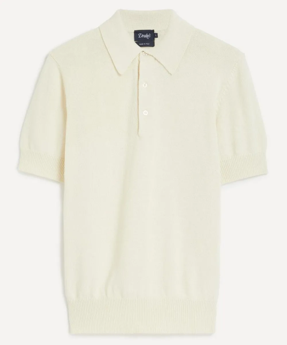 Drakes Knitwear & Sweats^Knitted Short-Sleeve Polo Shirt