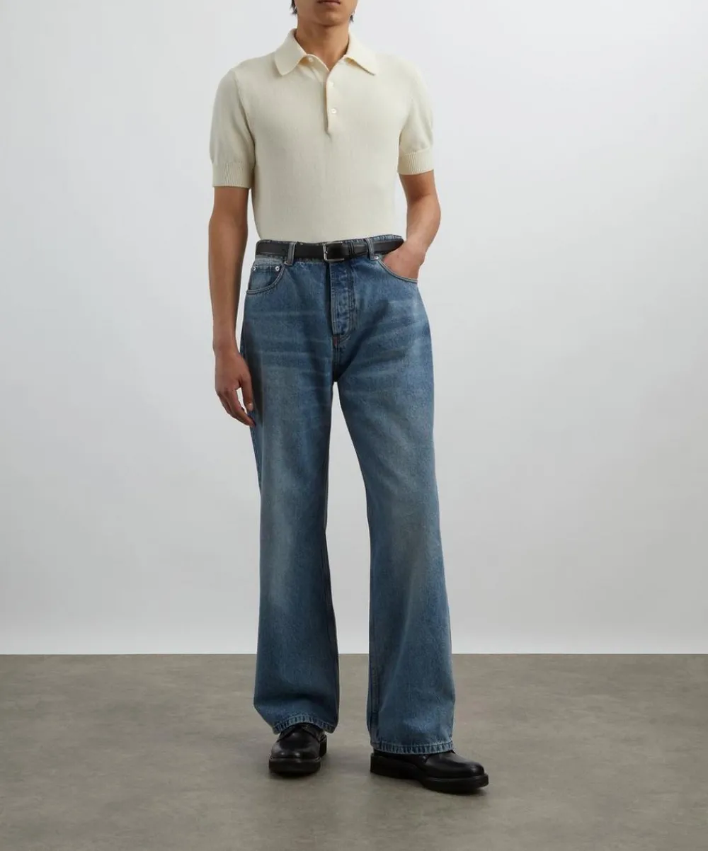 Drakes Knitwear & Sweats^Knitted Short-Sleeve Polo Shirt