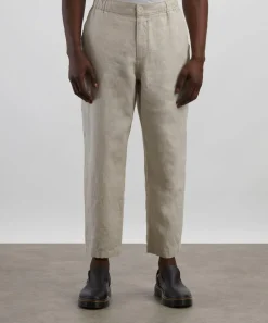 Wax London Trousers^Kurt Washed Beige Linen Trousers