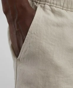 Wax London Trousers^Kurt Washed Beige Linen Trousers