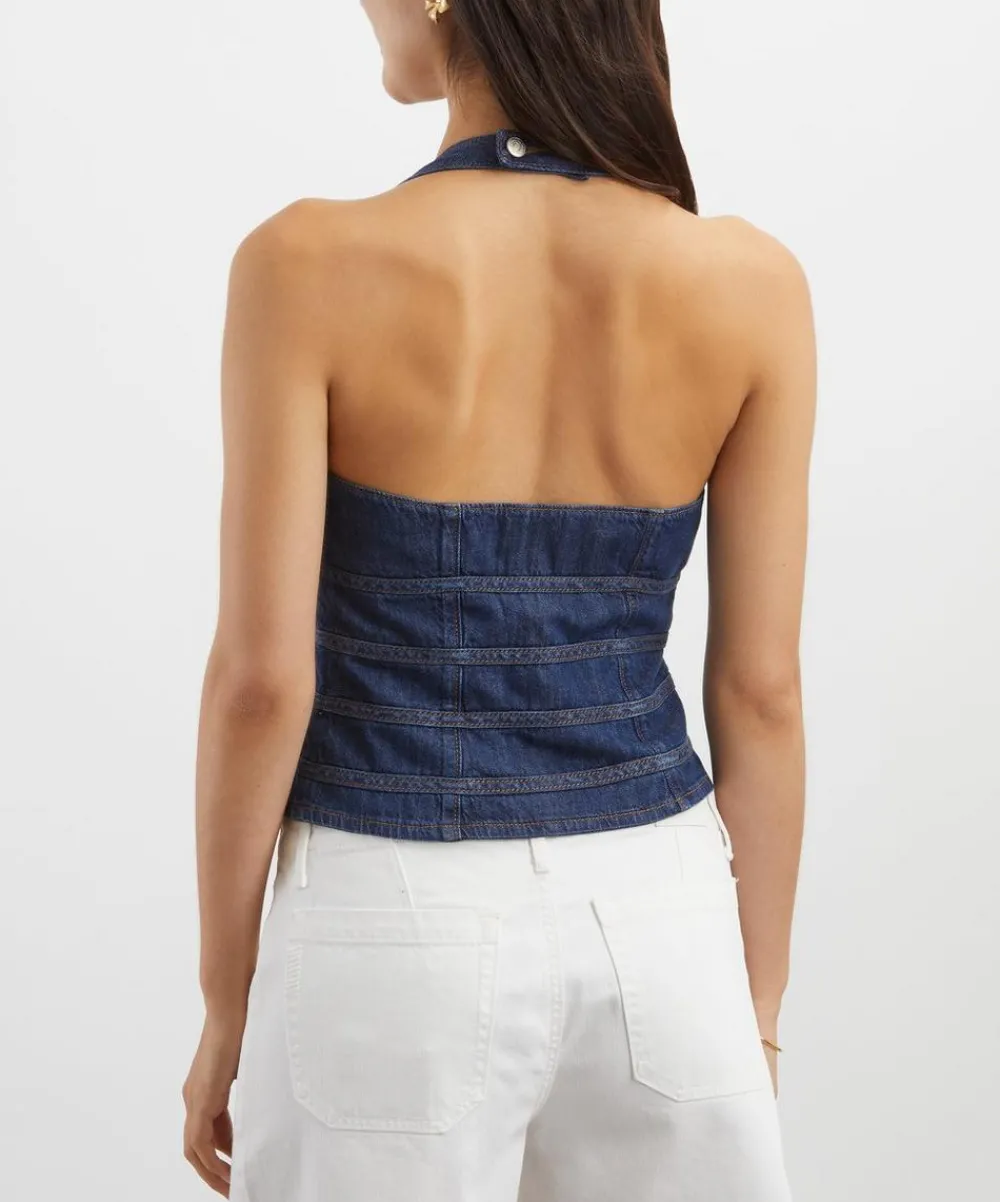 Reformation Tops^Kyleigh Denim Halter Top