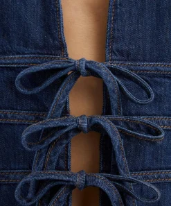 Reformation Tops^Kyleigh Denim Halter Top