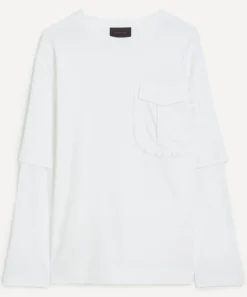 Simone Rocha Tops^Layered Ruffle Pocket Long-Sleeve T-Shirt