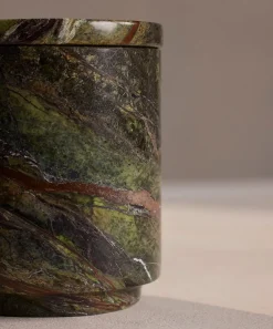 Soho Home Candles & Candle Holders^Leather and Oud Forest Green Marble Candle 250g