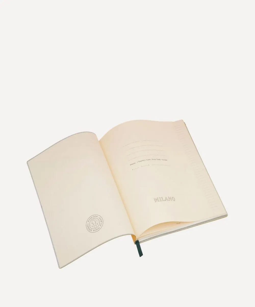 Pineider Stationery And Games^Leather Lined Milano Notebook