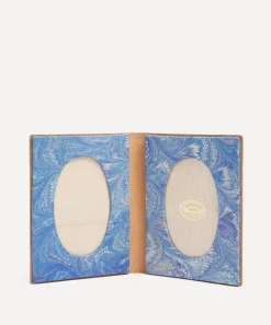 Giannini Stationery And Games^Leather Oval Marbled Frame