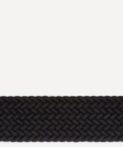 Anderson's Belts^Leather Trimmed Woven-Stretch Belt