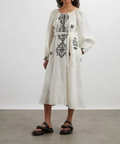 Kori Dresses^Lefkada Ramie Embroidered Dress