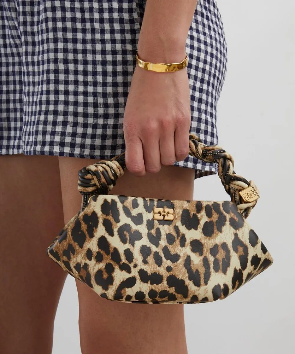 Ganni Bags^Leopard Mini Bou Top Handle Bag